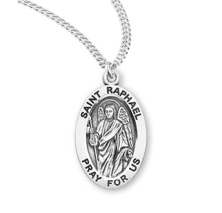 Sterling Silver Oval Shaped St Raphael Medal 2