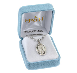 Sterling Silver Oval Shaped St. Raphael Medal