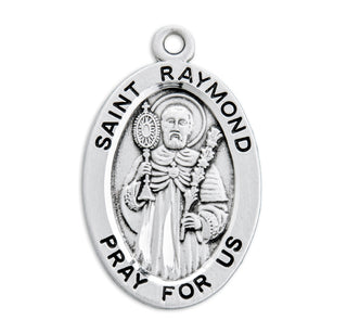 Sterling Silver Oval Shaped St. Raymond Medal
