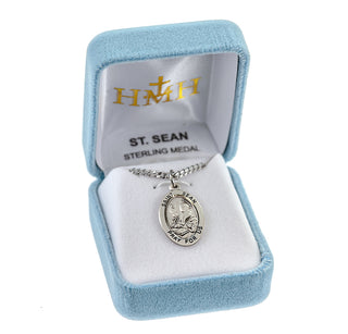 Sterling Silver Oval Shaped St. Sean Medal