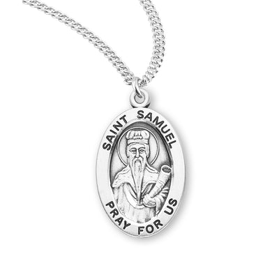 Sterling Silver Oval Shaped St. Samuel Medal