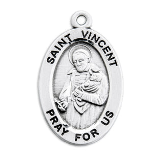 Sterling Silver Oval Shaped St. Vincent Medal
