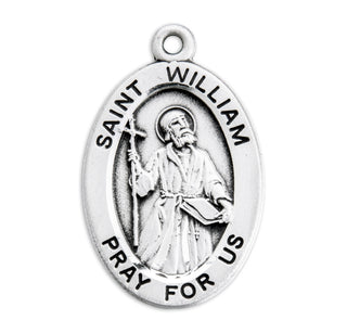Sterling Silver Oval Shaped St. William Medal