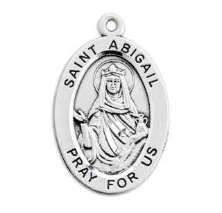 Sterling Silver Oval Shaped St. Abigail Medal