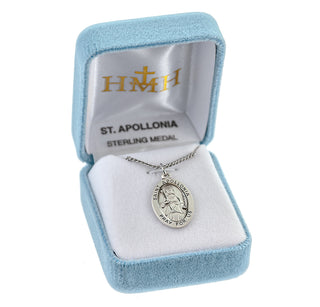 Sterling Silver Oval Shaped St. Apollonia Medal