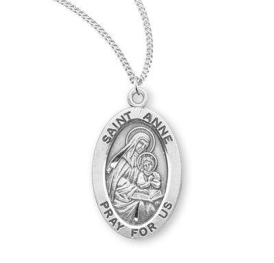 Sterling Silver Oval Shaped St. Anne Medal