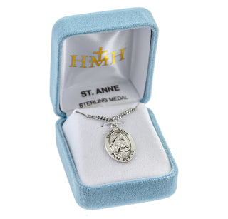 Sterling Silver Oval Shaped St. Anne Medal