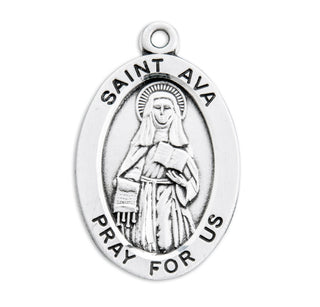 Sterling Silver Oval Shaped St. Ava Medal
