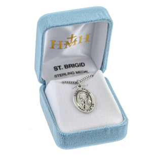 Sterling Silver Oval Shaped St. Brigid Medal