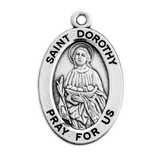 Sterling Silver Oval Shaped St. Dorothy Medal