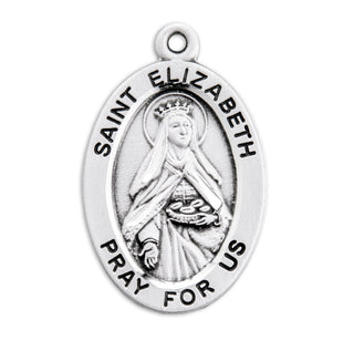 Sterling Silver Oval Shaped St. Elizabeth Medal