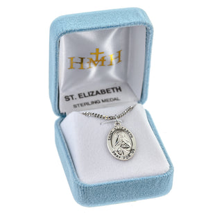 Sterling Silver Oval Shaped St. Elizabeth Medal