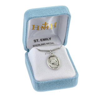 Sterling Silver Oval Shaped St. Emily Medal