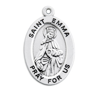 Sterling Silver Oval Shaped St. Emma Medal