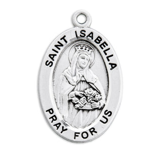Sterling Silver Oval Shaped St. Isabella Medal
