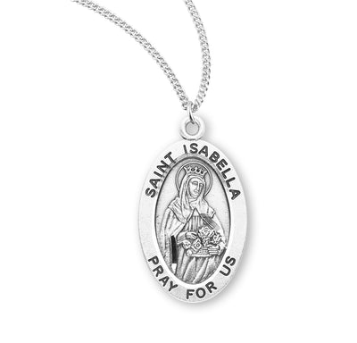 Sterling Silver Oval Shaped St. Isabella Medal