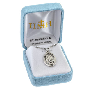 Sterling Silver Oval Shaped St. Isabella Medal
