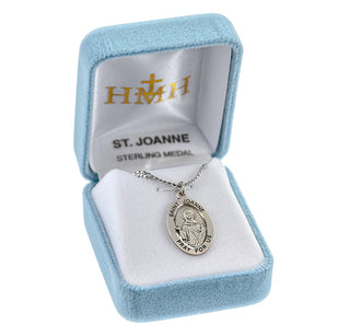 Sterling Silver Oval Shaped St. Joanne Medal
