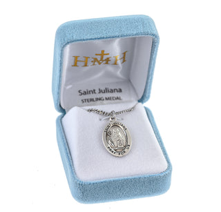Sterling Silver Oval Shaped St. Juliana Medal