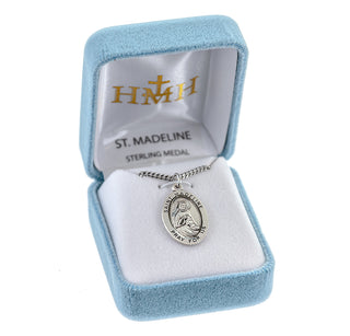 Sterling Silver Oval Shaped St. Madeline Medal