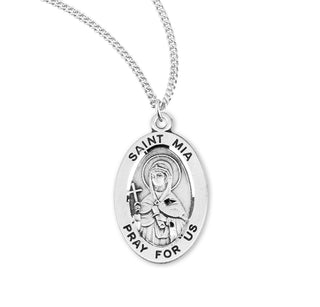 Patron Saint Mia Oval Sterling Silver Medal
