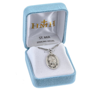 Patron Saint Mia Oval Sterling Silver Medal