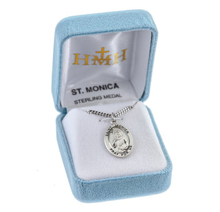 Sterling Silver Oval Shaped St. Monica Medal