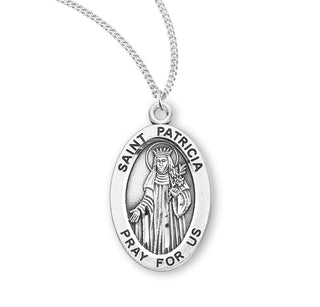 Sterling Silver Oval Shaped Saint Patricia Medal