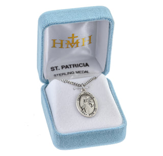 Sterling Silver Oval Shaped St. Patricia Medal