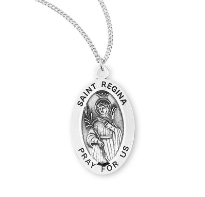 Sterling Silver Oval Shaped St. Regina Medal