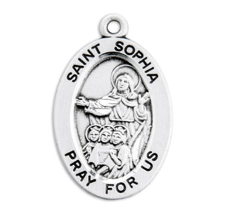 Sterling Silver Oval Shaped St. Sophia Medal
