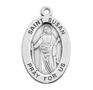 Sterling Silver Oval Shaped St. Susan Medal