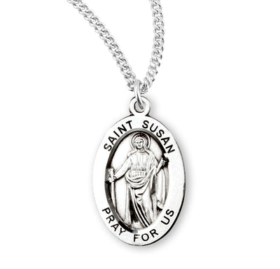 Sterling Silver Oval Shaped St. Susan Medal