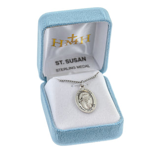 Sterling Silver Oval Shaped St. Susan Medal