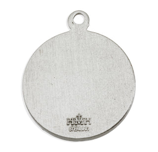 Sterling Silver Round Shaped St. Aidan Medal