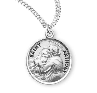 Sterling Silver Round Shaped Saint Anthony Medal