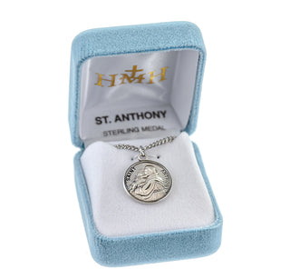 Sterling Silver Round Shaped St. Anthony Medal