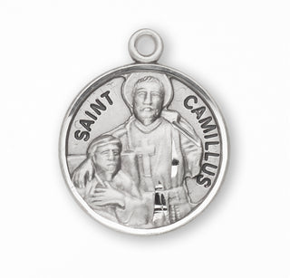 Sterling Silver Round Shaped St. Camillus Medal