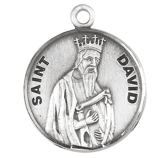 Sterling Silver Oval Shaped St. David Medal