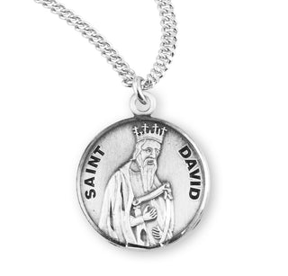 Sterling Silver Oval Shaped Saint David Medal