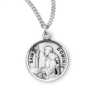 Sterling Silver Round Shaped Saint Dominic Medal