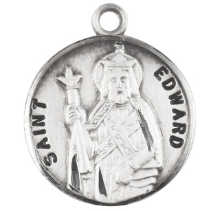 Sterling Silver Round Shaped St. Edward Medal