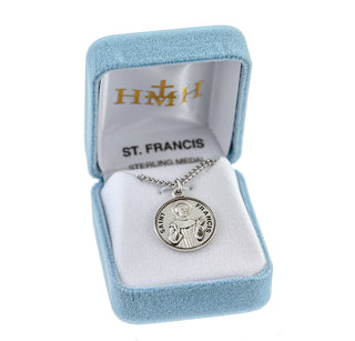 Sterling Silver Round Shaped St. Francis Medal