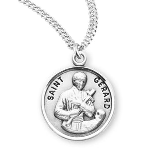 Sterling Silver Round Shaped Saint Gerard Medal