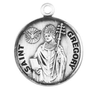Sterling Silver Round Shaped St. Gregory Medal