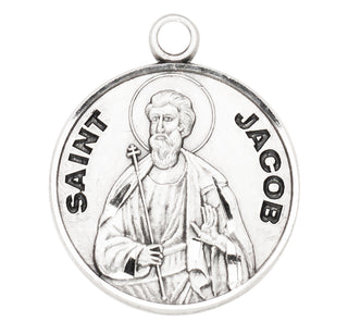 Sterling Silver Round Shaped St. Jacob Medal
