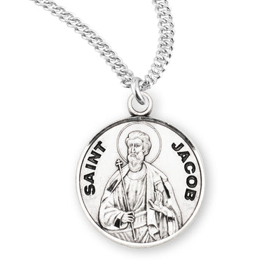Sterling Silver Round Shaped St. Jacob Medal