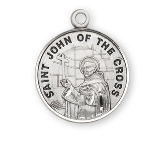 Sterling Silver Round Shaped St. John of the Cross Medal