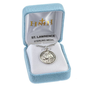 Patron Saint Lawrence Round Sterling Silver Medal