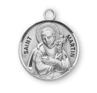 Sterling Silver Round Shaped St. Martin Medal